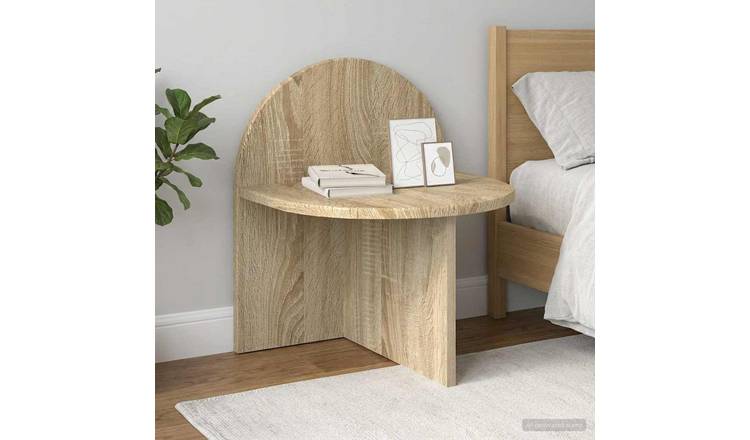 Walplus Engineered Wood Bedside Table - Sonoma Oak - 40 x 35.5 x 45.5 cm