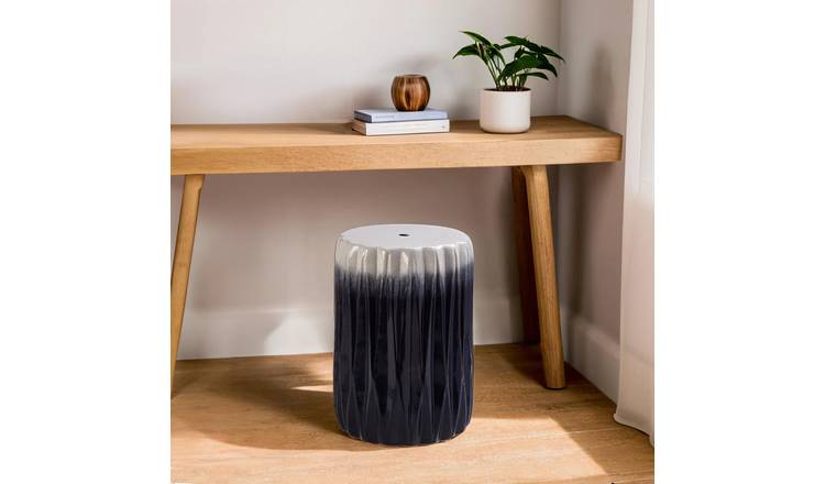 Orsina Textured Ceramic Side Table - Blue