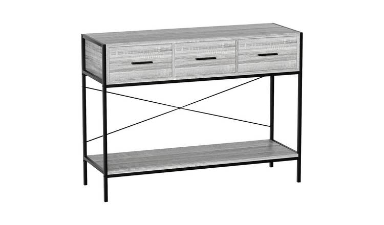 Vida Designs Brooklyn 3 Drawer Console Table - Grey