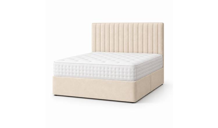 Comfy Deluxe 5ft King Size    Suede  Divan Bed Set -  Cream