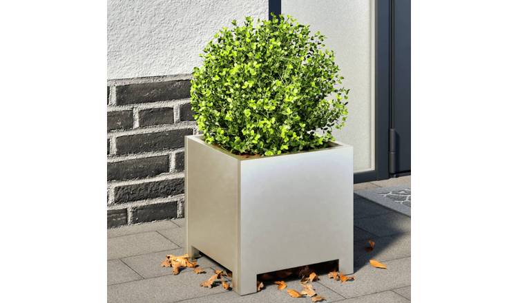 Walplus Pack of 2 Stainless Steel Garden Planter V2 - 30 x 30 x 30 cm