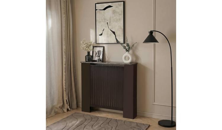 OHS Ribbed Radiator Cover - Dark Brown/Marble - Small