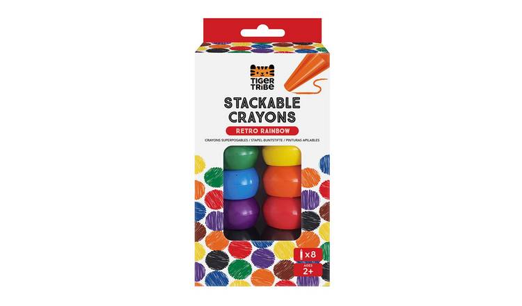 Tiger Tribe Stackable Crayons Retro Rainbow - 2 Years +