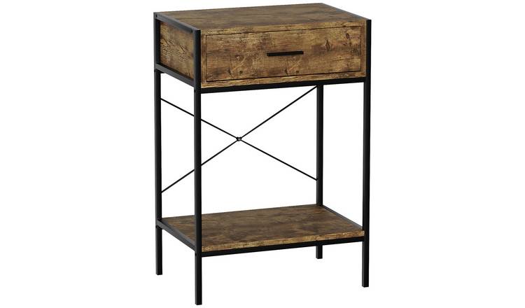 Vida Designs Brooklyn 1 Drawer Console Table - Dark Wood