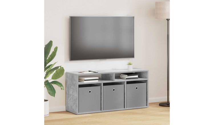 Walplus 3 Drawer Lowboard - Concrete Grey - 102 x 32 x 48.5 cm