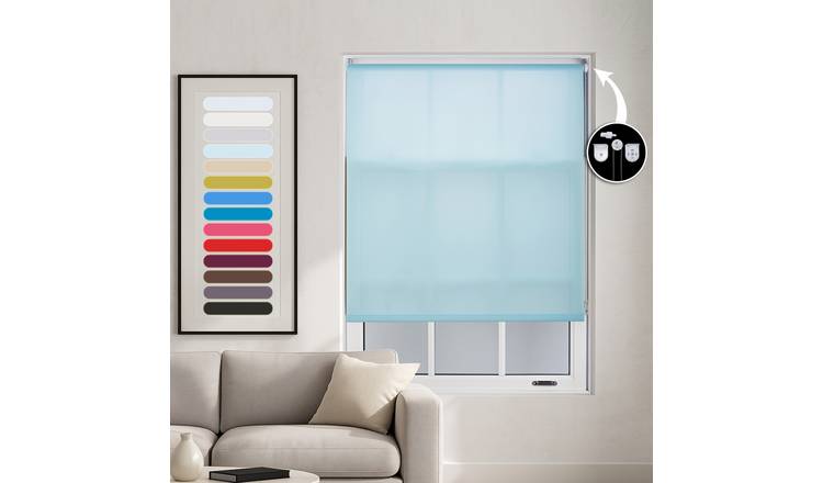 Furnished Duck Egg Daylight Roller Blind Metal Fittings - 45 x 165cm