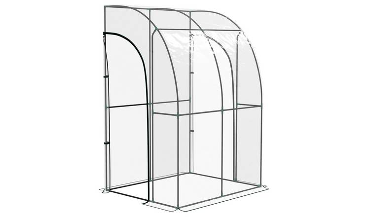 Outsunny Lean-to Walk-In Greenhouse – Clear