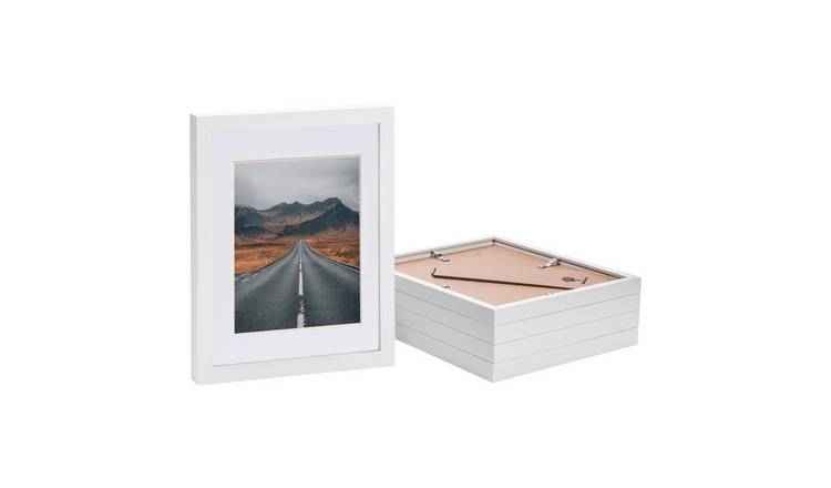 Nicola Spring Photo Frames - 8" x 10" with Mount - Set of 5 - White