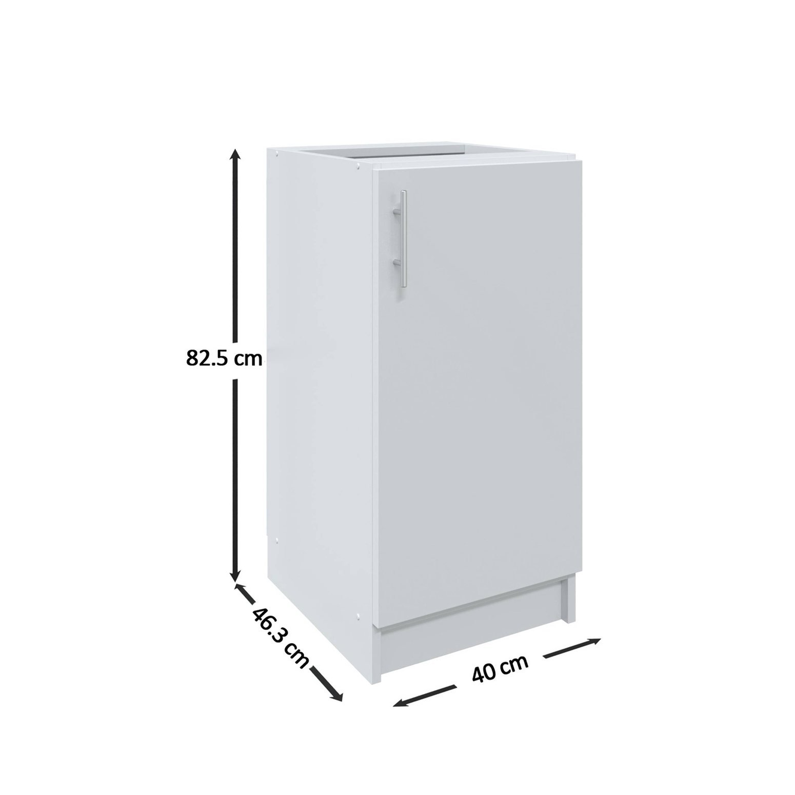 JD Greta 400mm Base Cabinet with 1 Door - White Matt - Image 8