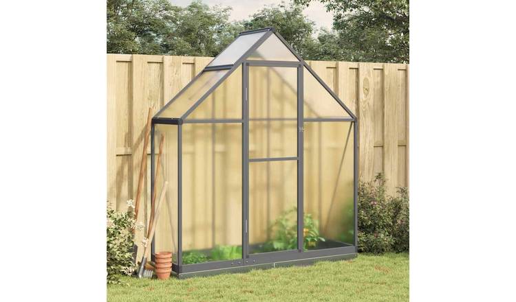 Walplus Greenhouse with Base - Anthracite and Transparent - 169 x 58 x 202 cm