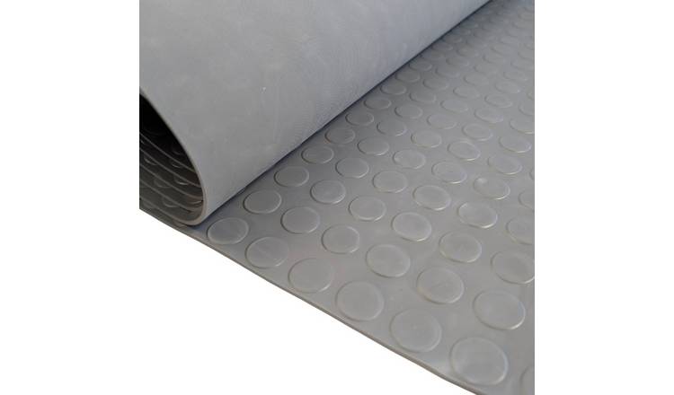 Ark Mat Grey 3mm Thick Coin Rubber Flooring Roll - 1m x 2m