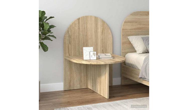 Walplus Engineered Wood Bedside Table - Sonoma Oak - 48 x 49 x 65 cm