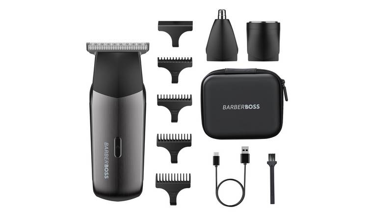 BarberBoss 3-in-1 Electric Men's Grooming Kit Compact Travel - Grey