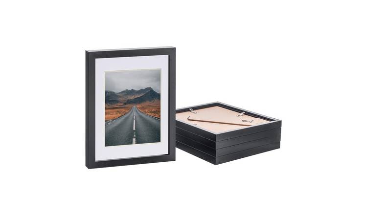 Nicola Spring Photo Frames - 8" x 10" with Mount - Set of 5 - Black