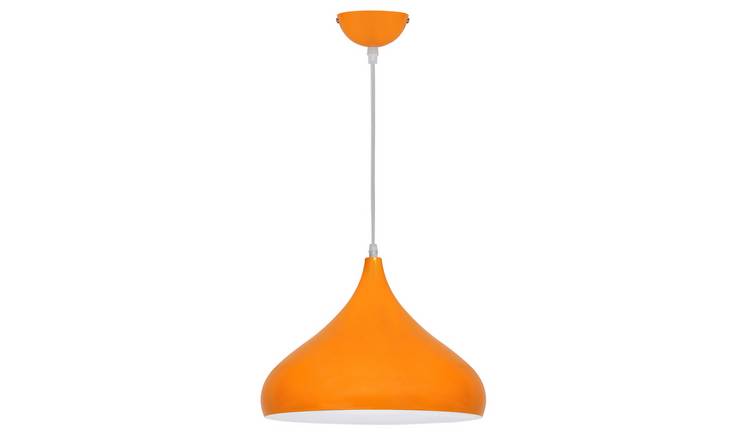 Energy Light Bulbs Metal Dome Ceiling Pendant Light - Orange