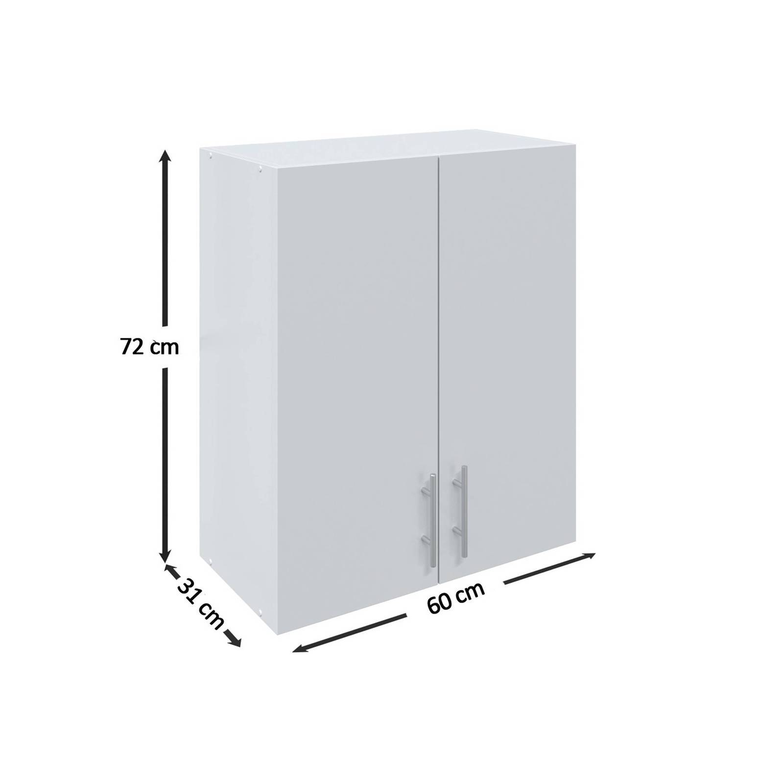 JD Greta 600mm Wall Cabinet with 2 Doors - White Gloss - Image 6