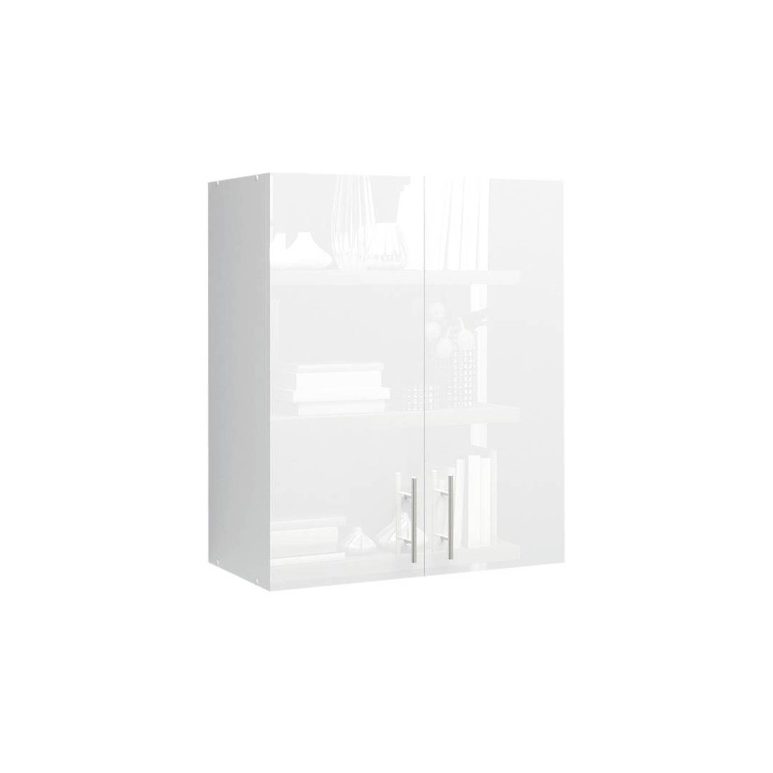 JD Greta 600mm Wall Cabinet with 2 Doors - White Gloss - Image 1