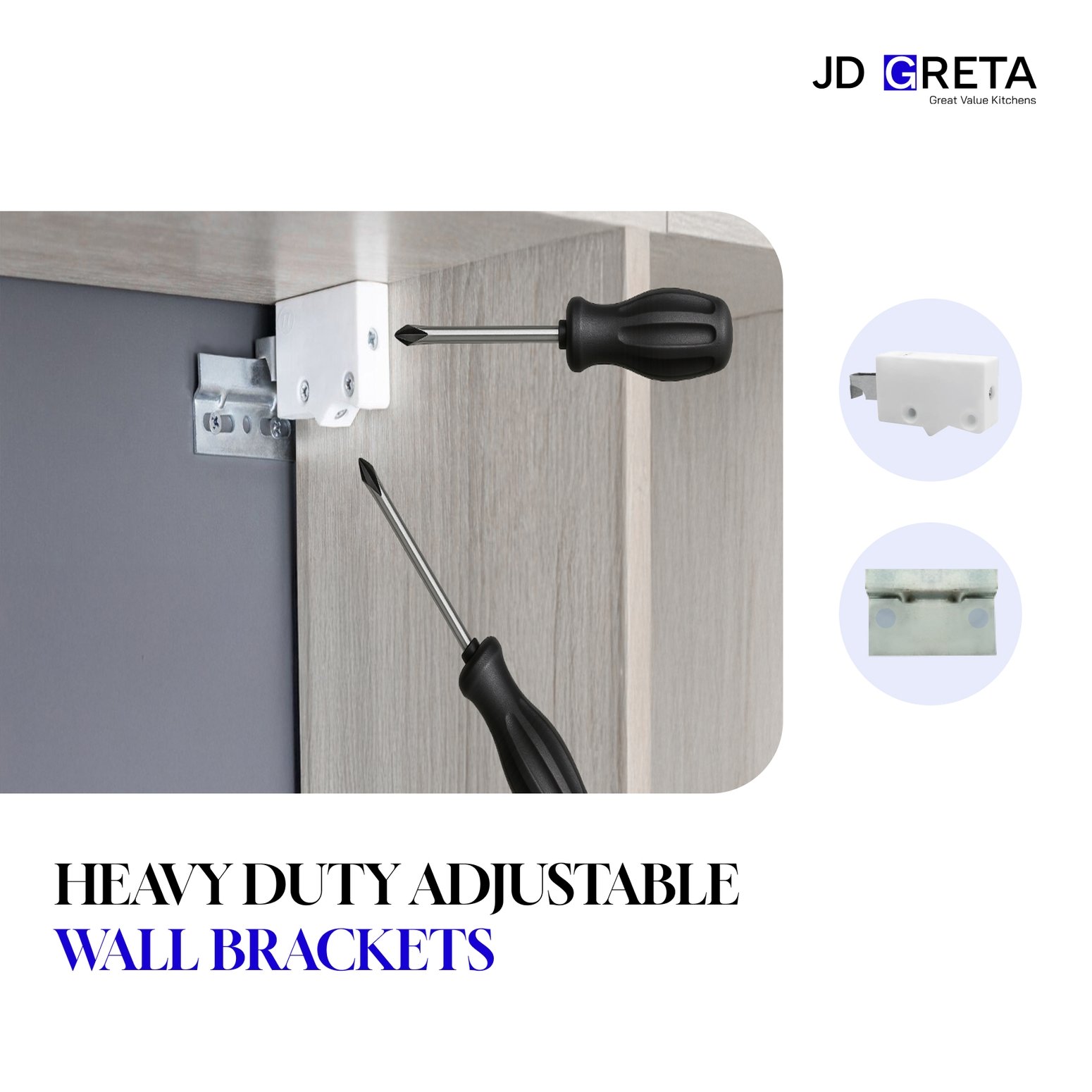 JD Greta 600mm Wall Cabinet with 2 Doors - White Gloss - Image 5
