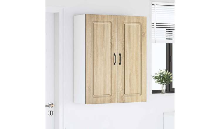 Walplus 2 Door Engineered Wood Storage Cabinet - Sonoma Oak - 80 x 31 x 100 cm