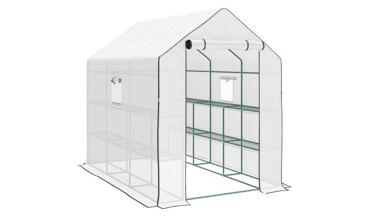 Outsunny Polyethylene Walk-in Greenhouse – White
