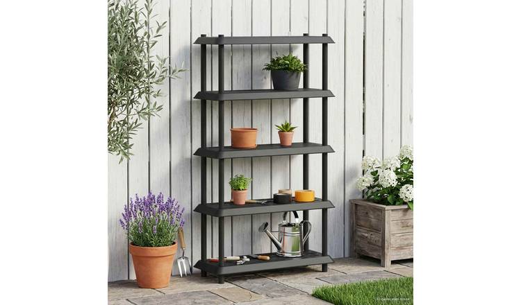 Walplus 5 Tier Shelving Unit - Anthracite - 100 x 40 x 177 cm