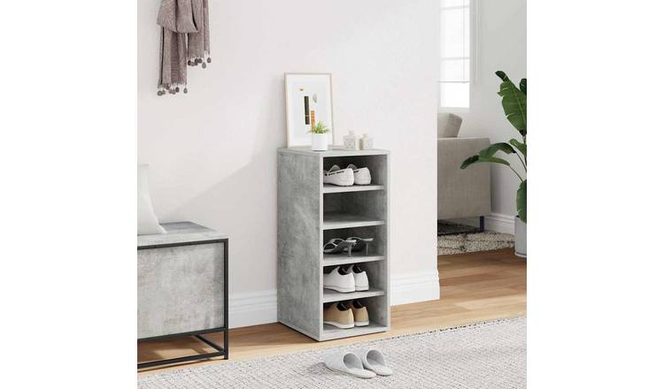 Walplus Engineered Wood Shoe Cabinet - Concrete Grey - 31.5 x 35 x 70 cm