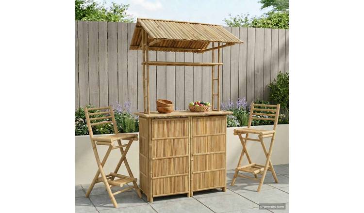 Walplus Bamboo Table - Natural - 115 x 95 x 214 cm