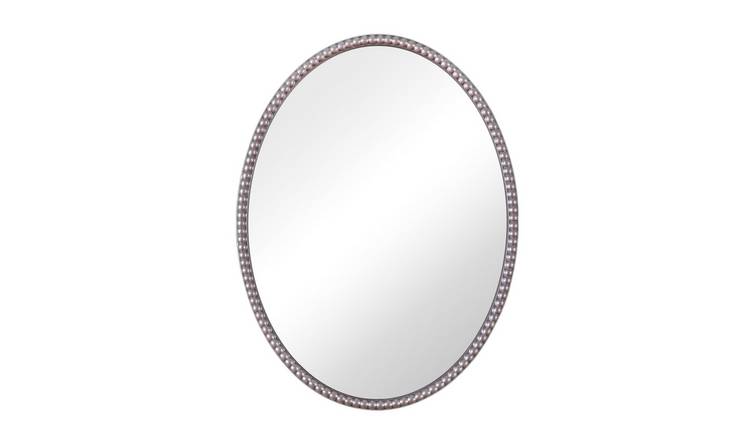 HomeGardenDirect Amalfi Oval Wall Mirror Vintage Framed Mirror 60x80cm - Silver