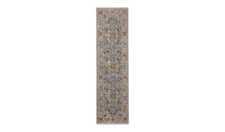 Mega Flooring Blue Traditional Abstract Rug - 80 x 300cm