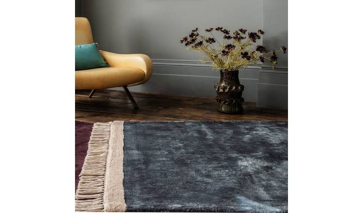 Mega Flooring Blue Handmade Plain Rug - 160 x 230cm