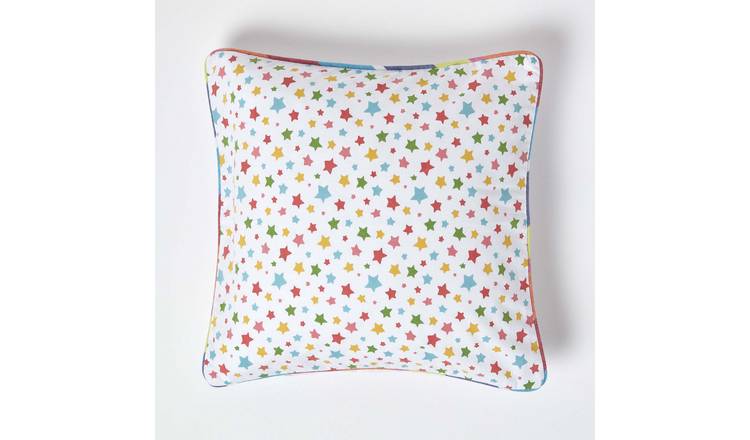 Homescapes Multicoloured Cotton Stars Cushion Cover - 45 x 45 cm