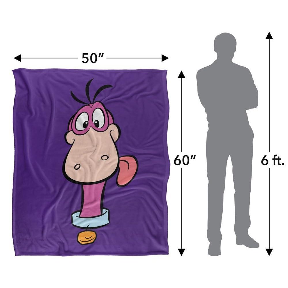 The Flintstones Dino Headshot Soft Touch Purple Blanket - 147cm x 91cm - Image 4