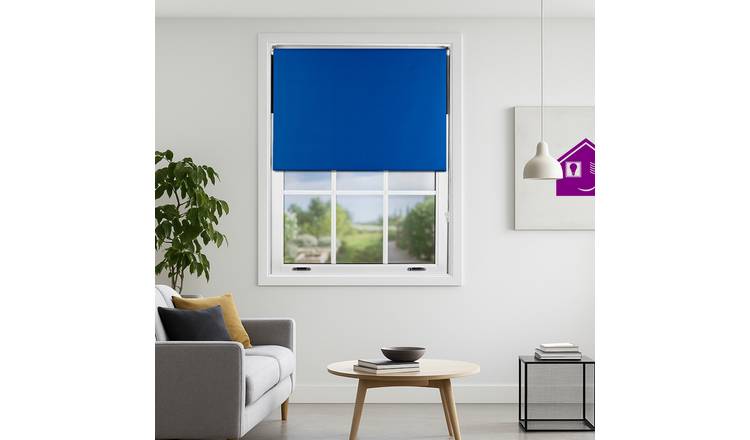 Furnished Blue Blackout Roller Blind - 135 x 210cm