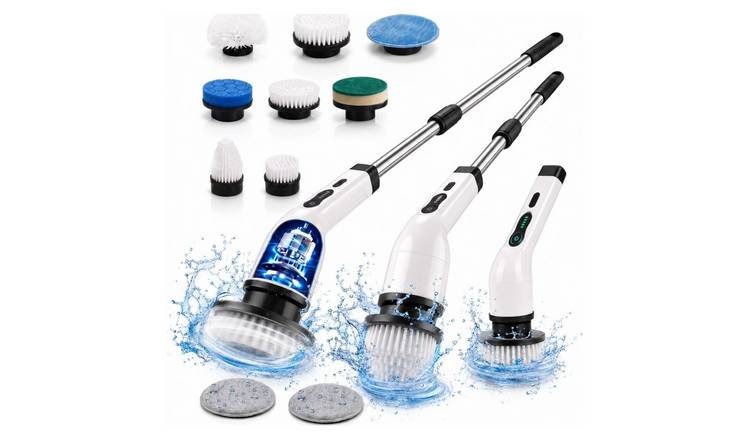Keplin 9-in-1 Cordless Electric Spin Scrubber - White