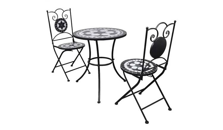 Walplus Iron Outdoor Furniture Set - Black - 60 x 70 cm