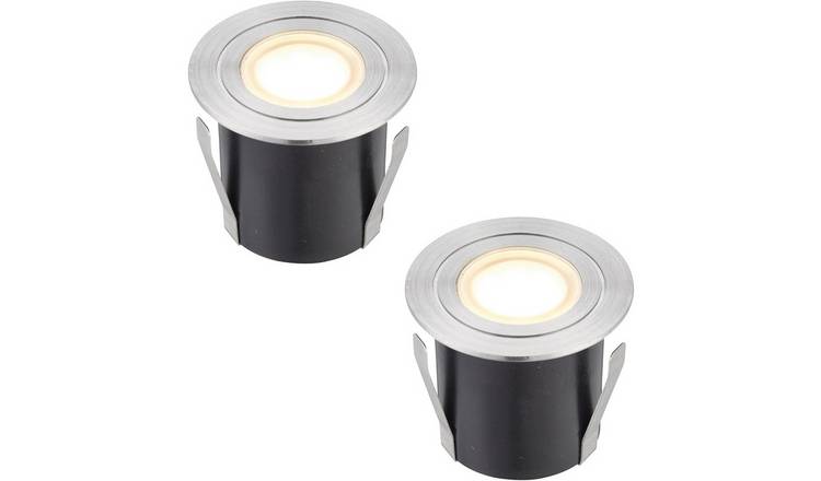 Loops Direct Pack of 2 6cm 316L SS LED Recessed Guide Light - Warm White
