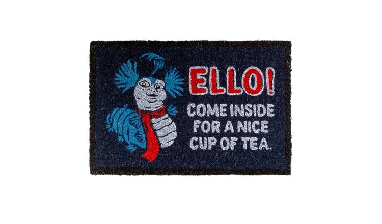 Labyrinth Come Inside For A Nice Cup Of Tea Door Mat - Blue