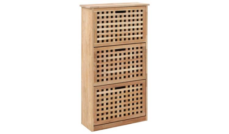Walplus Solid Wood Shoe Storage - Natural - 55 x 20 x 104 cm