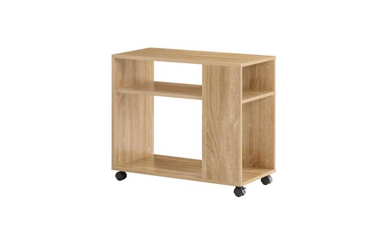SoBuy 2 Tier Rolling End Table - Light Oak