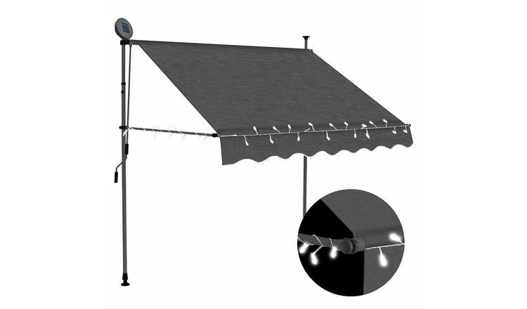 Walplus Electric Polyester Retractable Awning - Anthracite - 150 x 120 cm