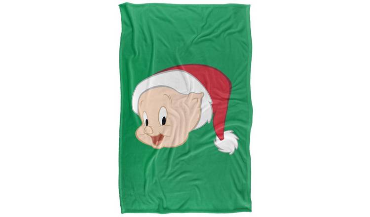 Looney Tunes Porky Pig Santa Hat Soft Touch Blanket - 147cm x 91cm
