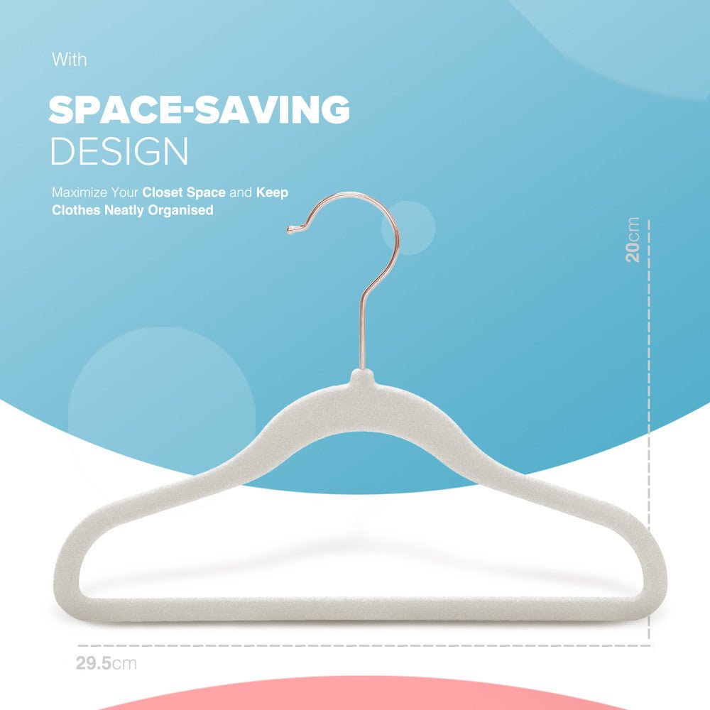 Kidoola Ivory & Rose Gold Children's Velvet Baby Hangers - Pack of 20 - Image 2