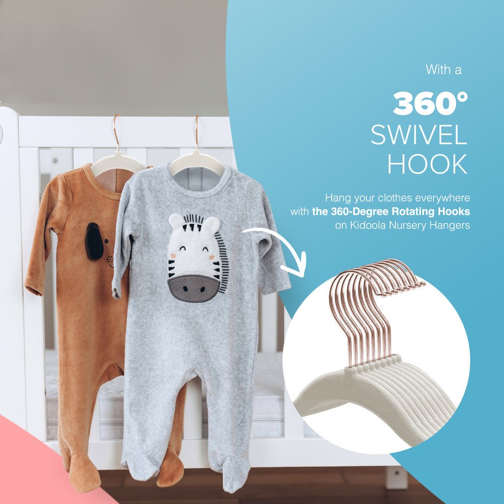 Kidoola Ivory & Rose Gold Children's Velvet Baby Hangers - Pack of 20 - Image 5