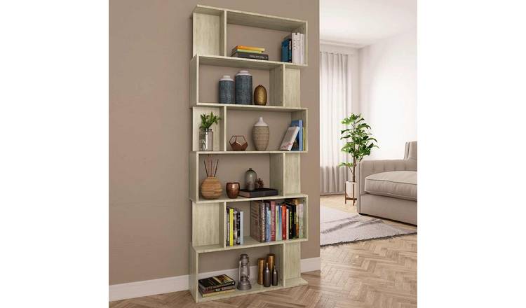 Walplus Engineered Wood Book Cabinet - Light Oak - 80 x 24 x 192 cm