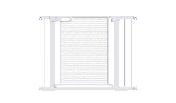 PawHut Pressure Fit Auto Closing Double Lock Pet Safety Gate - 75-103cm - White