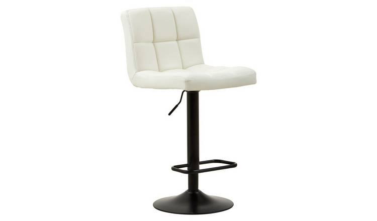 Orsina Baina Faux Leather Adjustable Bar Chair – White & Black