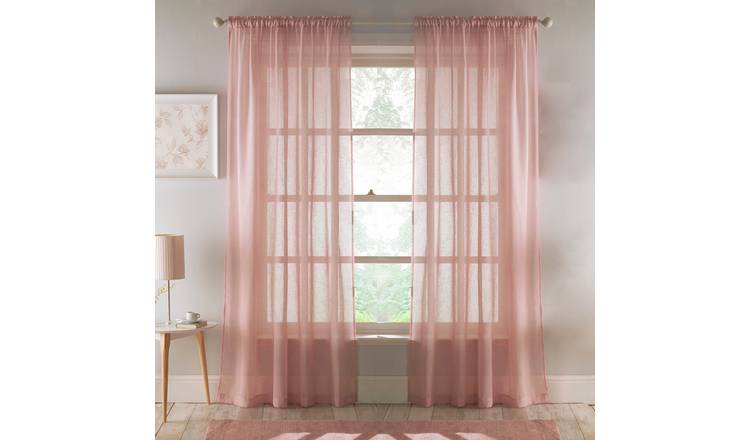 Tyrone Textiles Eden Plain Recycled Voile Panels - 140 x 137cm - Pink