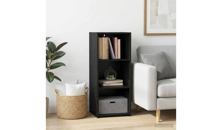 Walplus 2 Shelf Rectangular Sideboard - Black Oak - 40 x 41 x 93 cm