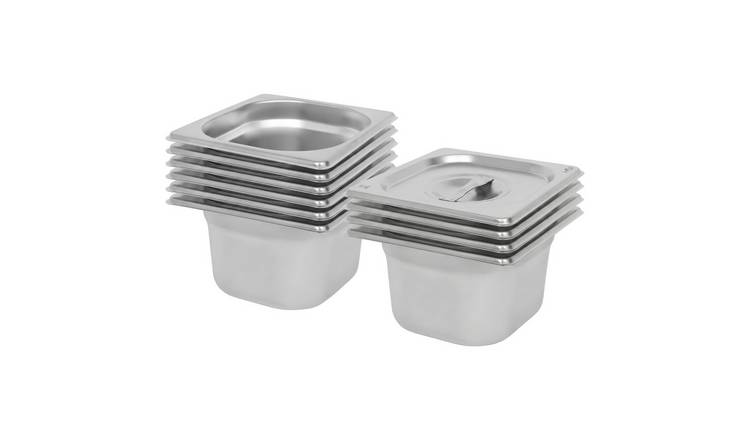 Argon Tableware Gastronorm Containers with Lids 1/6 - 1.5L - Set of 10