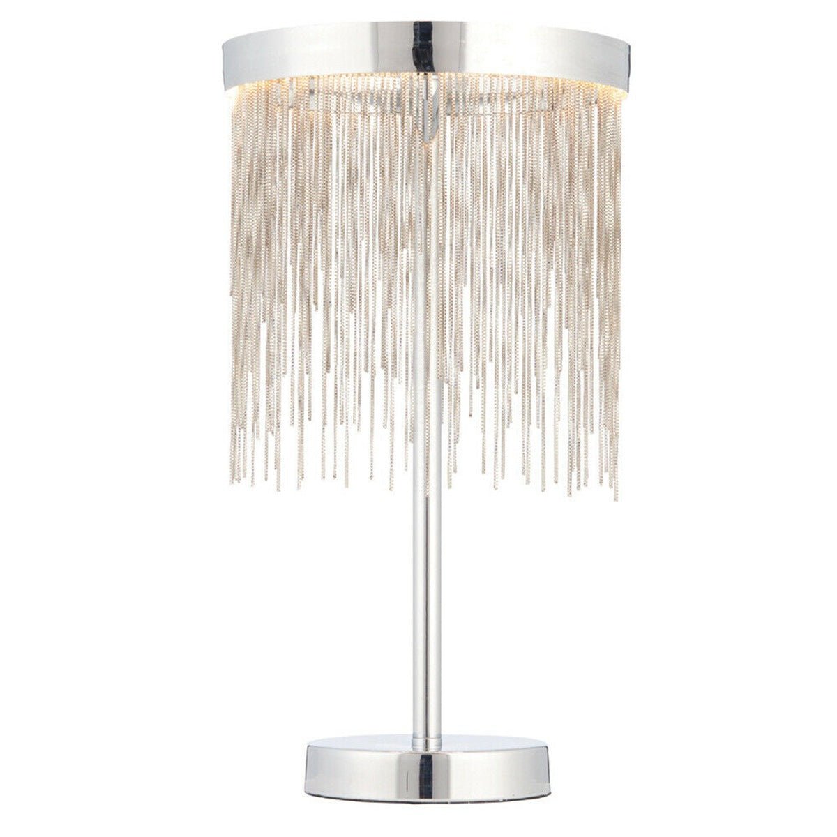Loops Direct Steel Table Lamp LED Module - Chrome Plate and Silver Effect Chain - Image 1